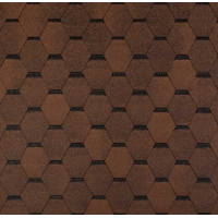 Битумная черепица ECOROOF Hexagonal Brown